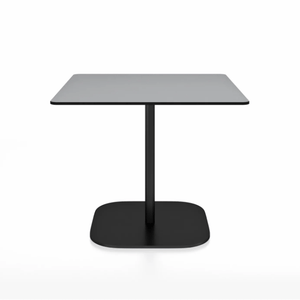 Emeco 2 Inch Flat Base Cafe Table - Square Top Coffee table Emeco Table Top 36" Black Powder Coated Aluminum Gray HPL