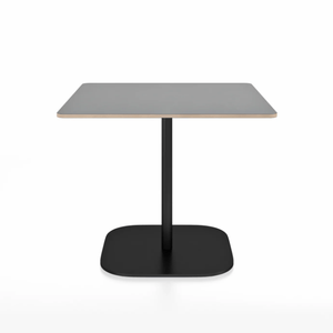 Emeco 2 Inch Flat Base Cafe Table - Square Top Coffee table Emeco Table Top 36" Hand Brushed Aluminum Gray Laminate Plywood