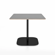 Emeco 2 Inch Flat Base Cafe Table - Square Top Coffee table Emeco Table Top 36" Black Powder Coated Aluminum Gray Laminate Plywood