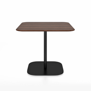 Emeco 2 Inch Flat Base Cafe Table - Square Top Coffee table Emeco Table Top 36" Black Powder Coated Aluminum Walnut Wood