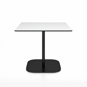 Emeco 2 Inch Flat Base Cafe Table - Square Top Coffee table Emeco Table Top 36" Black Powder Coated Aluminum White HPL