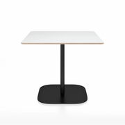 Emeco 2 Inch Flat Base Cafe Table - Square Top Coffee table Emeco Table Top 36" Black Powder Coated Aluminum White Laminate Plywood