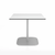 Emeco 2 Inch Flat Base Cafe Table - Square Top Coffee table Emeco Table Top 36" Hand Brushed Aluminum White HPL