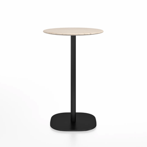 Emeco 2 Inch Flat Base Counter Height Table - Round Top Coffee table Emeco Table Top 24" Black Powder Coated Ash Wood