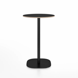 Emeco 2 Inch Flat Base Counter Height Table - Round Top Coffee table Emeco Table Top 24" Black Powder Coated Black Laminate Plywood