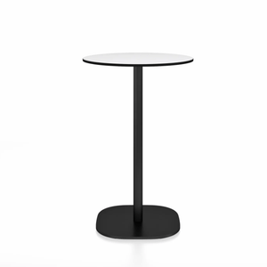 Emeco 2 Inch Flat Base Counter Height Table - Round Top Coffee table Emeco Table Top 24" Black Powder Coated White HPL