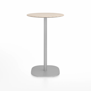 Emeco 2 Inch Flat Base Counter Height Table - Round Top Coffee table Emeco Table Top 24" Hand Brushed Ash Wood