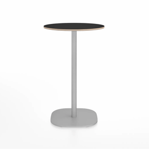 Emeco 2 Inch Flat Base Counter Height Table - Round Top Coffee table Emeco Table Top 24" Hand Brushed Black Laminate Plywood