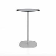Emeco 2 Inch Flat Base Counter Height Table - Round Top Coffee table Emeco Table Top 24" Hand Brushed Gray HPL