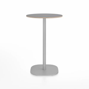Emeco 2 Inch Flat Base Counter Height Table - Round Top Coffee table Emeco Table Top 24" Hand Brushed Gray Laminate Plywood