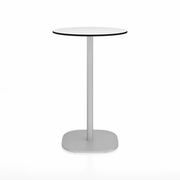Emeco 2 Inch Flat Base Counter Height Table - Round Top Coffee table Emeco Table Top 24" Hand Brushed White HPL