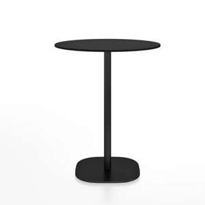 Emeco 2 Inch Flat Base Counter Height Table - Round Top Coffee table Emeco Table Top 30" Black Powder Coated Black HPL