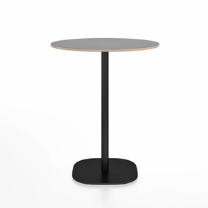 Emeco 2 Inch Flat Base Counter Height Table - Round Top Coffee table Emeco Table Top 30" Black Powder Coated Gray Laminate Plywood