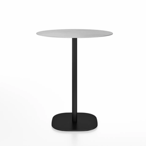 Emeco 2 Inch Flat Base Counter Height Table - Round Top Coffee table Emeco Table Top 30" Black Powder Coated Hand Brushed Aluminum