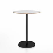 Emeco 2 Inch Flat Base Counter Height Table - Round Top Coffee table Emeco Table Top 30" Black Powder Coated White Laminate Plywood