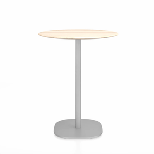 Emeco 2 Inch Flat Base Counter Height Table - Round Top Coffee table Emeco Table Top 30" Hand Brushed Accoya Wood