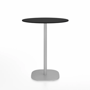 Emeco 2 Inch Flat Base Counter Height Table - Round Top Coffee table Emeco Table Top 30" Hand Brushed Black HPL