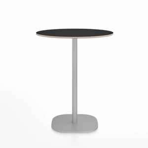 Emeco 2 Inch Flat Base Counter Height Table - Round Top Coffee table Emeco Table Top 30" Hand Brushed Black Laminate Plywood