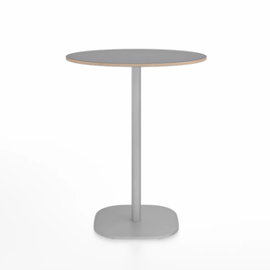 Emeco 2 Inch Flat Base Counter Height Table - Round Top Coffee table Emeco Table Top 30" Hand Brushed Gray Laminate Plywood