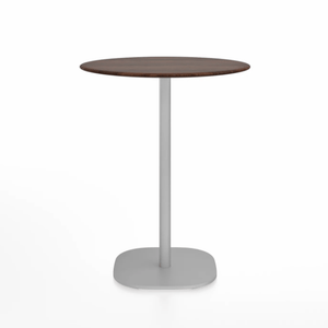Emeco 2 Inch Flat Base Counter Height Table - Round Top Coffee table Emeco Table Top 30" Hand Brushed Walnut Wood