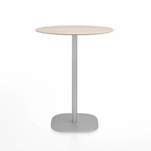 Emeco 2 Inch Flat Base Counter Height Table - Round Top Coffee table Emeco Table Top 30" Hand Brushed Ash Wood