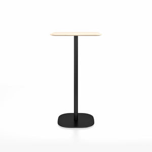 Emeco 2 Inch Flat Base Bar Height Table - Square Top Coffee table Emeco Table Top 24" Black Powder Coated Aluminum Accoya Wood