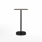 Emeco 2 Inch Flat Base Bar Height Table - Square Top Coffee table Emeco Table Top 24" Black Powder Coated Aluminum Black Laminate Plywood