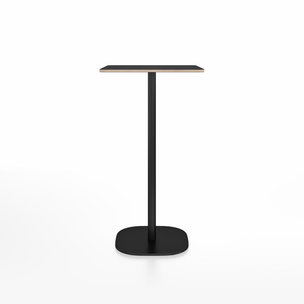 Emeco 2 Inch Flat Base Bar Height Table - Square Top Coffee table Emeco Table Top 24" Black Powder Coated Aluminum Black Laminate Plywood