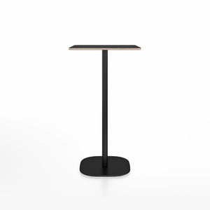 Emeco 2 Inch Flat Base Bar Height Table - Square Top Coffee table Emeco Table Top 24" Black Powder Coated Aluminum Black Laminate Plywood