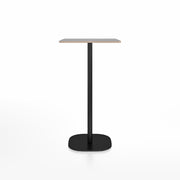 Emeco 2 Inch Flat Base Bar Height Table - Square Top Coffee table Emeco Table Top 24" Black Powder Coated Aluminum Gray Laminate Plywood