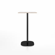 Emeco 2 Inch Flat Base Bar Height Table - Square Top Coffee table Emeco Table Top 24" Black Powder Coated Aluminum White Laminate Plywood