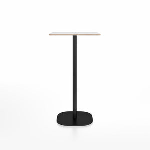 Emeco 2 Inch Flat Base Bar Height Table - Square Top Coffee table Emeco Table Top 24" Black Powder Coated Aluminum White Laminate Plywood