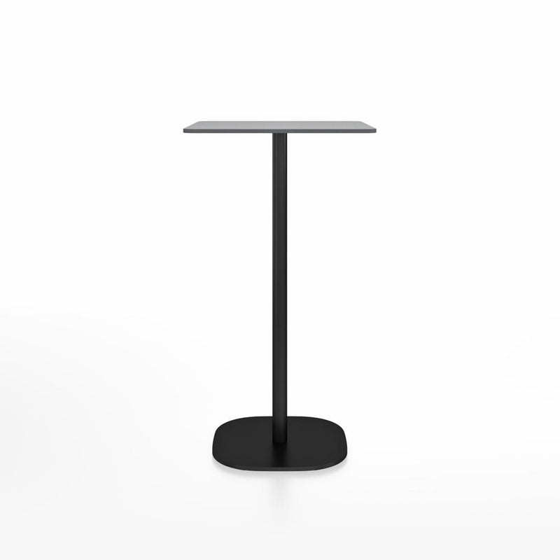 Emeco 2 Inch Flat Base Bar Height Table - Square Top Coffee table Emeco Table Top 24" Black Powder Coated Aluminum Gray HPL