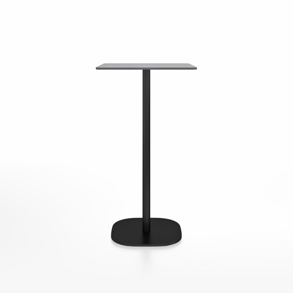 Emeco 2 Inch Flat Base Bar Height Table - Square Top Coffee table Emeco Table Top 24" Black Powder Coated Aluminum Gray HPL