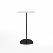 Emeco 2 Inch Flat Base Bar Height Table - Square Top Coffee table Emeco Table Top 24" Black Powder Coated Aluminum White HPL
