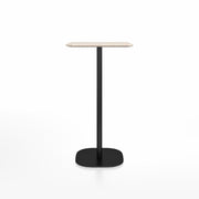 Emeco 2 Inch Flat Base Bar Height Table - Square Top Coffee table Emeco Table Top 24" Black Powder Coated Aluminum Ash Wood