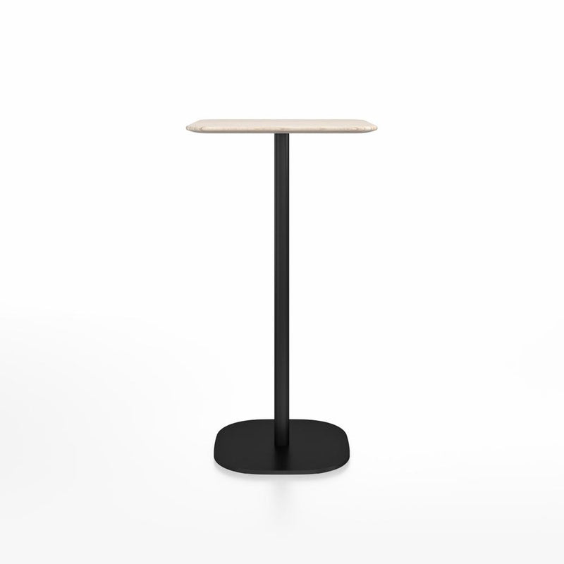 Emeco 2 Inch Flat Base Bar Height Table - Square Top Coffee table Emeco Table Top 24" Black Powder Coated Aluminum Ash Wood
