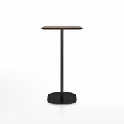 Emeco 2 Inch Flat Base Bar Height Table - Square Top Coffee table Emeco Table Top 24" Black Powder Coated Aluminum Walnut Wood