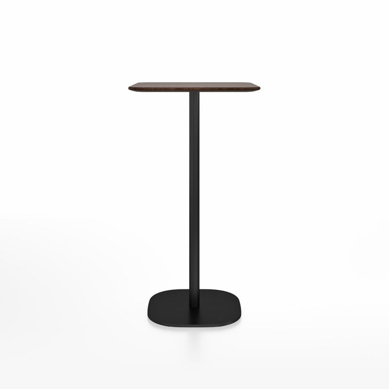 Emeco 2 Inch Flat Base Bar Height Table - Square Top Coffee table Emeco Table Top 24" Black Powder Coated Aluminum Walnut Wood