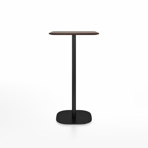 Emeco 2 Inch Flat Base Bar Height Table - Square Top Coffee table Emeco Table Top 24" Black Powder Coated Aluminum Walnut Wood