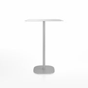 Emeco 2 Inch Flat Base Bar Height Table - Square Top Coffee table Emeco Table Top 30" Brushed Aluminum Brushed Aluminum