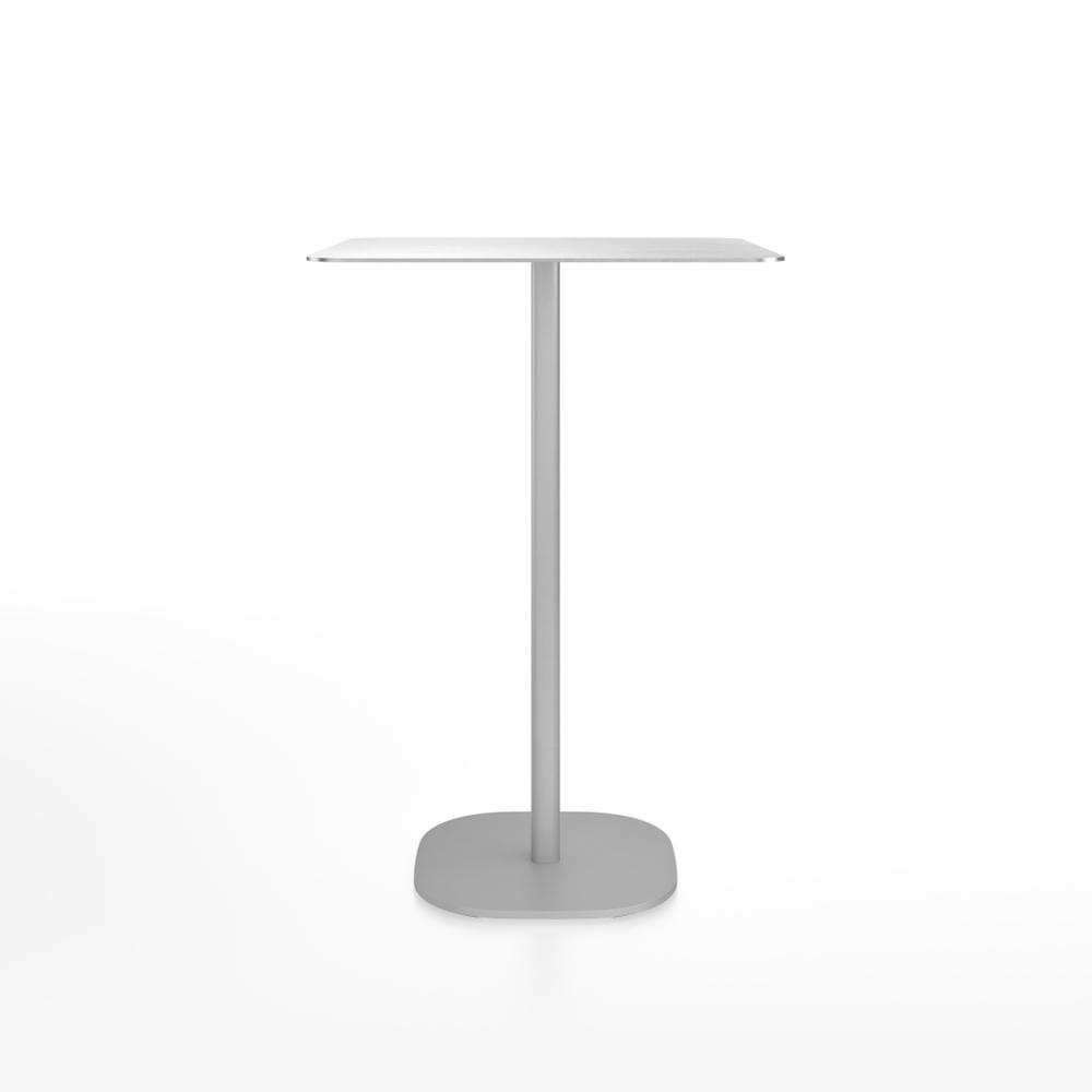 Emeco 2 Inch Flat Base Bar Height Table - Square Top Coffee table Emeco Table Top 30&quot; Brushed Aluminum Brushed Aluminum