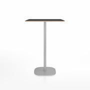 Emeco 2 Inch Flat Base Bar Height Table - Square Top Coffee table Emeco Table Top 30" Brushed Aluminum Black Laminate Plywood