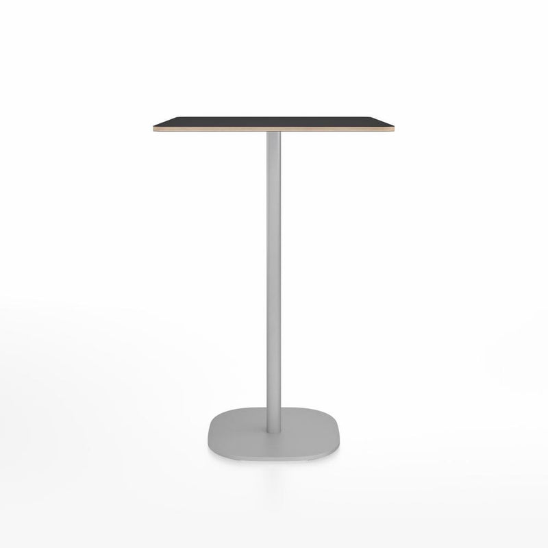 Emeco 2 Inch Flat Base Bar Height Table - Square Top Coffee table Emeco Table Top 30" Brushed Aluminum Black Laminate Plywood