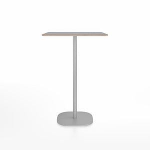 Emeco 2 Inch Flat Base Bar Height Table - Square Top Coffee table Emeco Table Top 30" Brushed Aluminum Gray Laminate Plywood