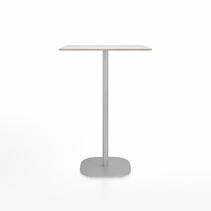Emeco 2 Inch Flat Base Bar Height Table - Square Top Coffee table Emeco Table Top 30" Brushed Aluminum White Laminate Plywood