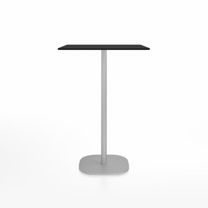 Emeco 2 Inch Flat Base Bar Height Table - Square Top Coffee table Emeco Table Top 30" Brushed Aluminum Black HPL