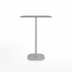 Emeco 2 Inch Flat Base Bar Height Table - Square Top Coffee table Emeco Table Top 30" Brushed Aluminum Gray HPL