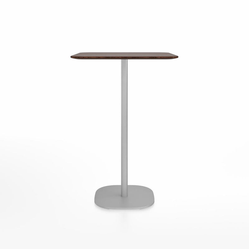 Emeco 2 Inch Flat Base Bar Height Table - Square Top Coffee table Emeco Table Top 30" Brushed Aluminum Walnut Wood
