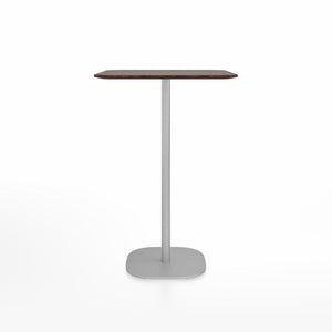 Emeco 2 Inch Flat Base Bar Height Table - Square Top Coffee table Emeco Table Top 30" Brushed Aluminum Walnut Wood